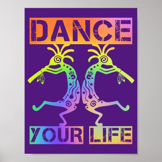 Poster Native Americans Kokopelli - Dance Your Life 4 (Devant)