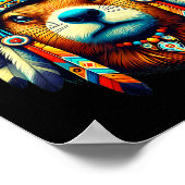 Poster Native Indian Groundhog Native American Indian Fea (Coin)