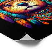 Poster Native Indian Groundhog Native American Indian Fea (Coin)