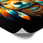 Poster Native Indian Groundhog Native American Indian Fea (Coin)