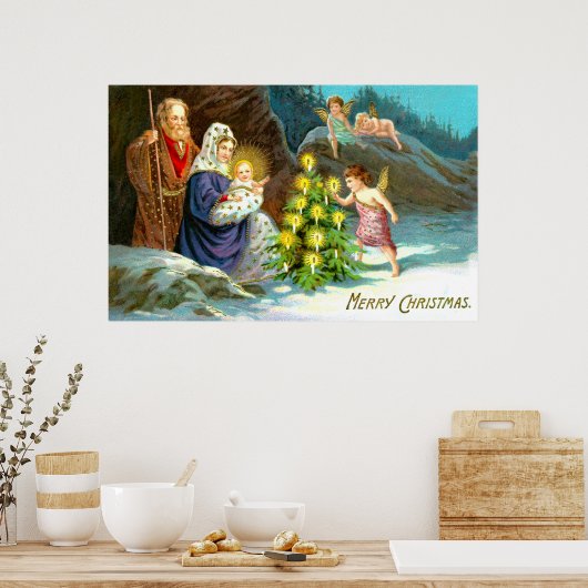 Poster Nativité dans la neige (Cuisine)