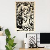 Poster Nativité de Noël Vierge et Enfant Vierge Marie (Bureau à domicile)