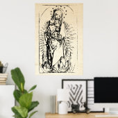 Poster Nativité de Noël Vierge et Enfant Vierge Marie (Bureau à domicile)