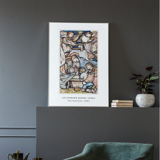 Poster Nativité Jésus Naissance Vintage Noël