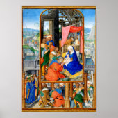 Poster Nativité médiévale chrétienne de Noël Trois rois (Devant)