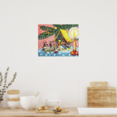 Poster Nativité sous la toile de l'arbre de Noël (Cuisine)