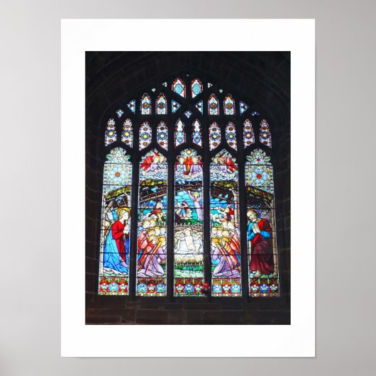 Poster Nativité sur vitrail (Devant)