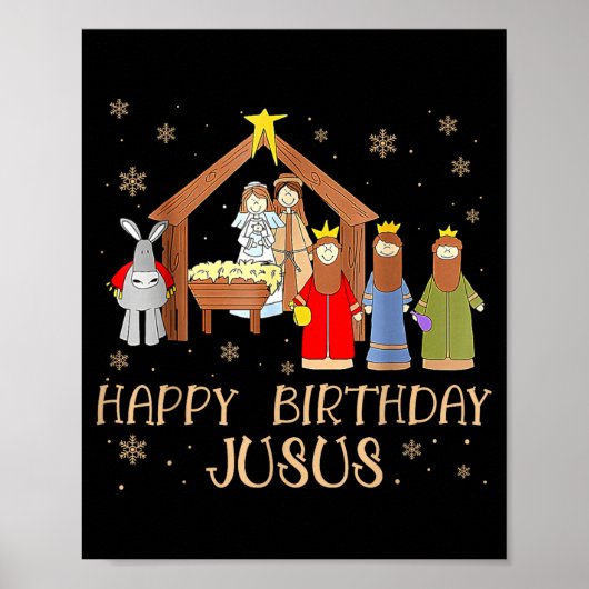 Poster Nativity Happy Birthday Jesus Christmas Nativity C (Devant)