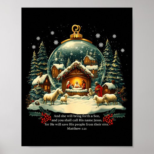 Poster Nativity Ornament Christmas Scene Matthew 1_21  (Devant)
