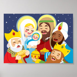 Poster Nativity Scene Baby Jesus Birth