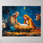 Poster Nativity Scene, beautiful illustration, (Devant)