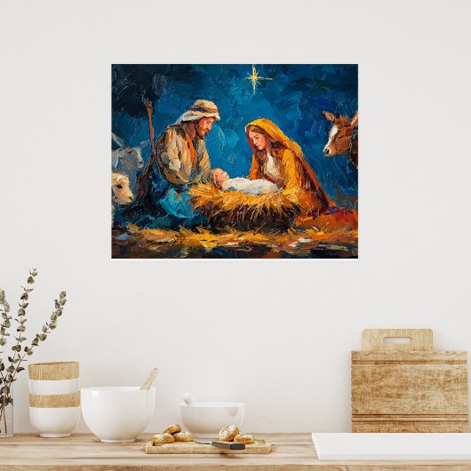 Poster Nativity Scene, beautiful illustration, (Cuisine)