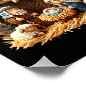 Poster Nativity Scene Faux Yarn Crochet Jesus Christmas R (Coin)