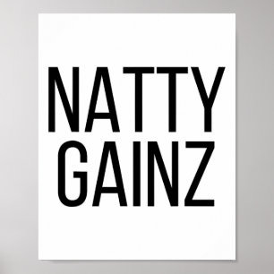 Poster Natty Gainz Gym Et T Shirt Bodybuilding Sans Stéro