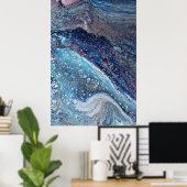 Poster Natural Attraction 2 Blue Geode Abstract Print (Bureau à domicile)