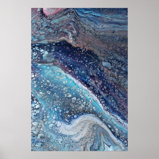 Poster Natural Attraction 2 Blue Geode Abstract Print (Devant)