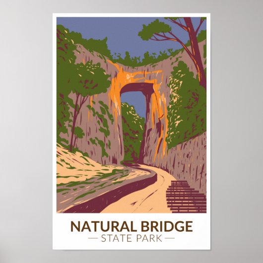 Poster Natural Bridge State Park Virginia Vintage (Devant)