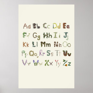 Poster Nature Alphabet Enfants Botanique Exploration ABC