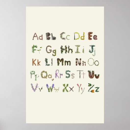 Poster Nature Alphabet Enfants Botanique Exploration ABC (Devant)