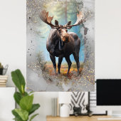 Poster *~* Nature AP49 MOOSE Artsy Forest Parties scintil (Bureau à domicile)