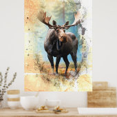 Poster *~* Nature AP49 MOOSE Artsy Forest Peach Parties s (Cuisine)