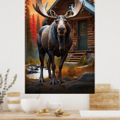 Poster *~* Nature AP49 MOOSE Cabine de chalet de forêt (Cuisine)