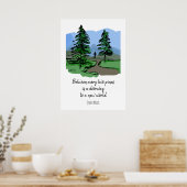Poster Nature Citation Main Tirée Pins Arbres Randonnée à (Cuisine)
