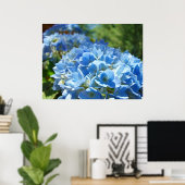 Poster Nature Heals art estampes Blue Hydrangea Flowers (Bureau à domicile)
