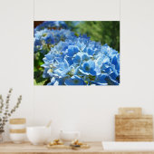 Poster Nature Heals art estampes Blue Hydrangea Flowers (Cuisine)