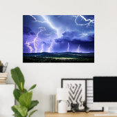 Poster Nature intense | Tempête de la foudre (Bureau à domicile)
