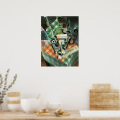 Poster Nature morte à la nappe à carreaux de Juan Gris (Cuisine)