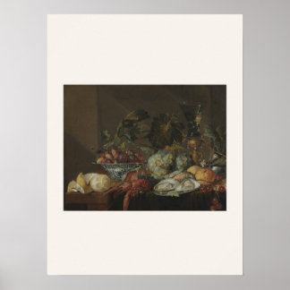 Poster Nature morte aux écrevisses par de Heem - Art néer