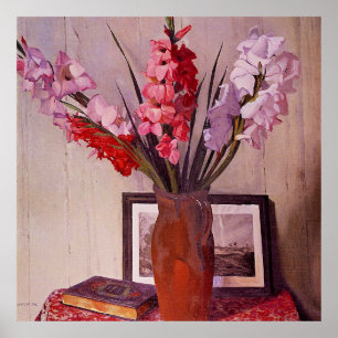 Poster Nature morte aux glaïeuls