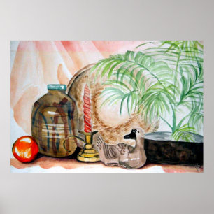 Poster Nature morte aux pastels chauds