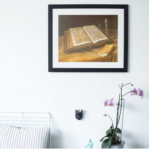 Poster Nature morte avec Bible par Vincent van Gogh