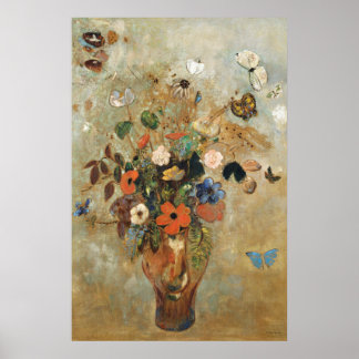 Poster Nature morte avec des fleurs par Odilon Redon.