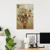 Poster Nature morte avec des fleurs par Odilon Redon. (Bureau à domicile)