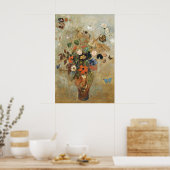Poster Nature morte avec des fleurs par Odilon Redon. (Cuisine)