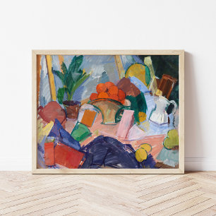 Poster Nature morte avec des oranges dans un panier Edv