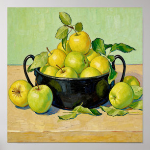 Poster Nature morte avec des pommes d'après Van Gogh