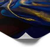 Poster Nature morte avec fenêtre bleue et pics lointains (Coin)