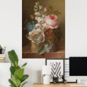 Poster Nature morte avec fleurs – Cornelis van Spaendonck (Bureau à domicile)
