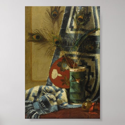 Poster Nature morte avec plumes de paon (Devant)