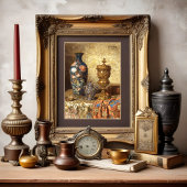 Poster Nature morte avec vase cloisonné,