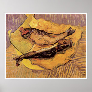 Poster Nature morte Bloaters et ail par Vincent van Gogh