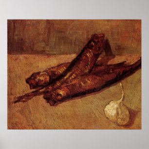 Poster Nature morte Bloaters et ail par Vincent van Gogh