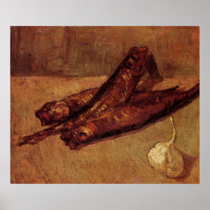 Poster Nature morte Bloaters et ail par Vincent van Gogh