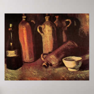 Poster Nature morte de 4 bouteilles de pierre par Vincent