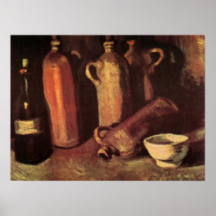 Poster Nature morte de 4 bouteilles de pierre par Vincent