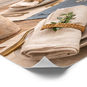 Poster Nature morte de cuisine de ferme Table botanique (Coin)